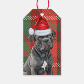 Vakantie Plaid met een Cane Corso Hond Kerstmis Cadeaulabel (Voorkant)