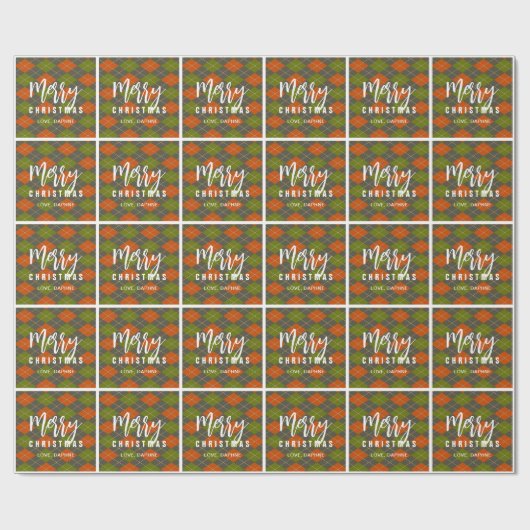 Vakantie Plaid Patroon Gepersonaliseerd Cadeaupapier (Vlak)