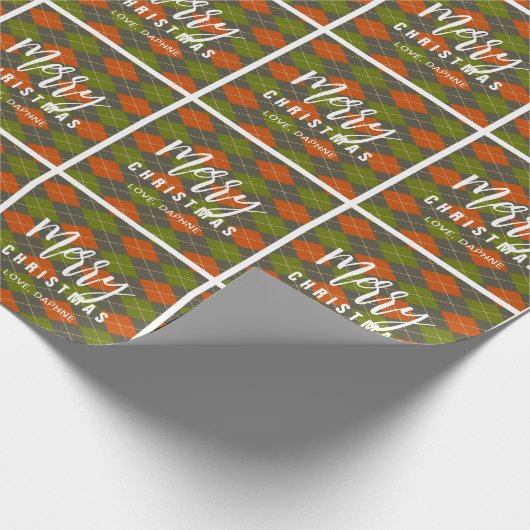 Vakantie Plaid Patroon Gepersonaliseerd Cadeaupapier (Hoek)
