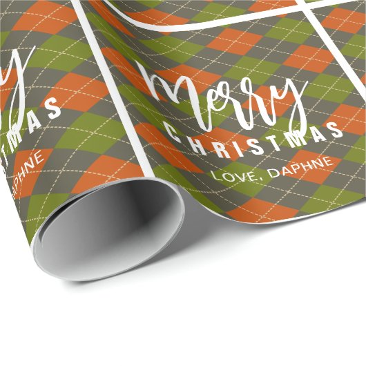Vakantie Plaid Patroon Gepersonaliseerd Cadeaupapier (Rol Hoek)
