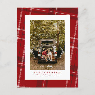 Vakantie plaid rood kerst foto briefkaart
