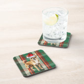 Vakantie Plaid Tan Chihuahua Santa Dog Bier Onderzetter (Rechterzijde)