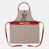 Vakantie Plaid Wirehair Teckel Hond Kerst Schort (Voorkant)