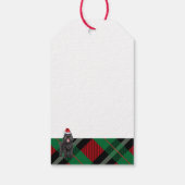 Vakantie Plaid Zwart Russische Terriër Hond Kerstm Cadeaulabel (Achterkant)