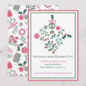 Vakantie plezier kerstfeest uitnodiging (Voorkant / Achterkant)