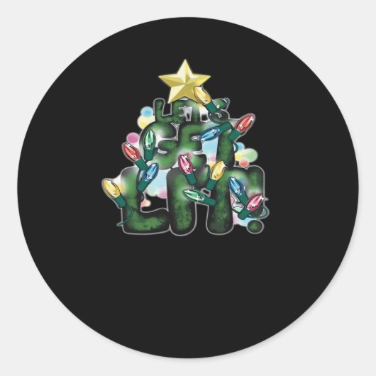 Vakantie plezier - Laten we deze kerstklassieker a Ronde Sticker (Voorkant)
