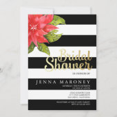 Vakantie & Poinsetta bruidsdouche uitnodiging (Voorkant)