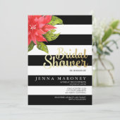 Vakantie & Poinsetta bruidsdouche uitnodiging (Staand voorkant)