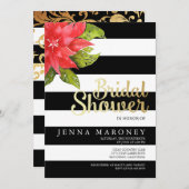 Vakantie & Poinsetta bruidsdouche uitnodiging (Voorkant / Achterkant)