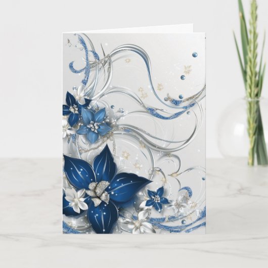 VAKANTIE POINSETTIA - BLAUW #1 NOTITIEKAARTJE (Voorkant)