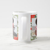 Vakantie Poinsettia en Groen Drie Foto Grote Koffiekop (Achterkant)