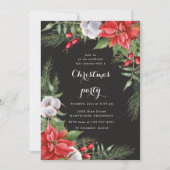 Vakantie Poinsettia Greenery Kerstfeest Kaart (Voorkant)