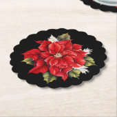 Vakantie Poinsettia Papieren Onderzetters (Gekanteld)
