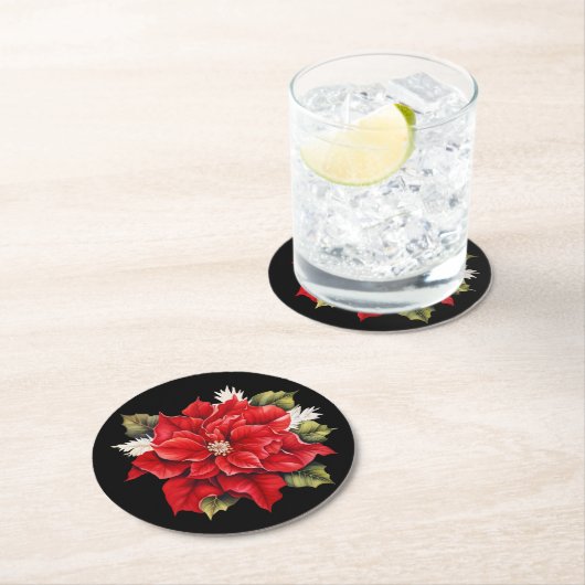 Vakantie Poinsettia Papieren Onderzetters (Insitu)