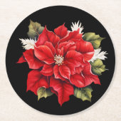 Vakantie Poinsettia Papieren Onderzetters (Voorkant)