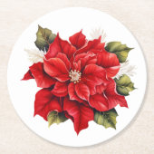 Vakantie Poinsettia Papieren Onderzetters (Voorkant)