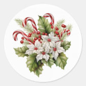Vakantie Poinsettia Stickers (Voorkant)