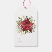 Vakantie Poinsettia Winter Cadeaulabel (Voorkant)