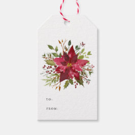 Vakantie Poinsettia Winter Cadeaulabel