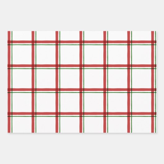 Vakantie polka dot en plaid patronen rood groen inpakpapier vel (Voorkant 2)