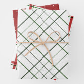 Vakantie polka dot en plaid patronen rood groen inpakpapier vel (In situ)