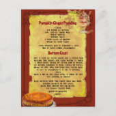 VAKANTIE POMPOEN PUDDING RECEPT | BRIEFKAART (Voorkant)