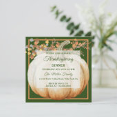 Vakantie Pompoen Thanksgiving Diner Uitnodiging (Staand voorkant)