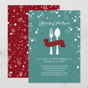 Vakantie Potluck Dinner Invitation Kaart