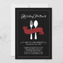 Vakantie Potluck Dinner Invitation Kaart