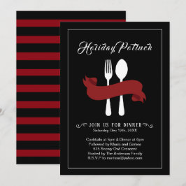 Vakantie Potluck Dinner Invitation Kaart