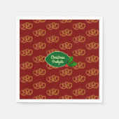 Vakantie Pretzel Nibbles - Kerstfeest eigen tekst Servet (Voorkant)