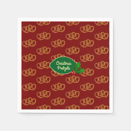 Vakantie Pretzel Nibbles - Kerstfeest eigen tekst Servet (Voorkant)
