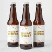 Vakantie proost | Fun Christmas Wit & Goud Bier Etiket (Flessen)