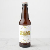 Vakantie proost | Fun Christmas Wit & Goud Bier Etiket (Voorkant)