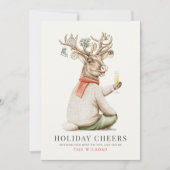 Vakantie Proost Grappige rendieren Ornamenten Kers Feestdagenkaart (Voorkant)