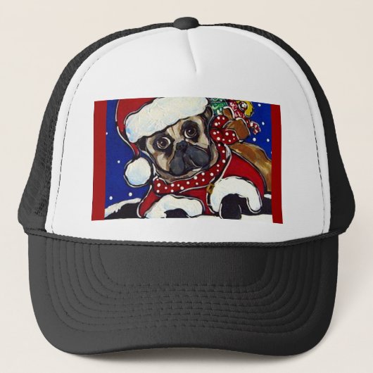 Vakantie Pug Trucker Pet (Voorkant)