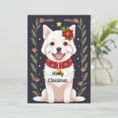 Vakantie Puppy Feestdagenkaart (Staand voorkant)