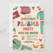 Vakantie pyjama slumber kerstfeest kaart (Voorkant)