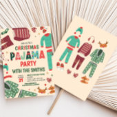 Vakantie pyjama slumber kerstfeest kaart