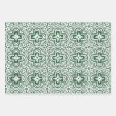 Vakantie Quatrefoil in rood, groen en zwart Inpakpapier Vel (Voorkant 3)