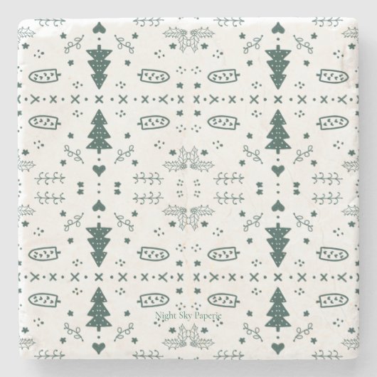 Vakantie Quilt Patroon Trivet Stenen Onderzetter (Voorkant)