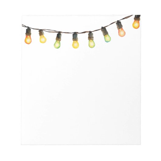 Vakantie Rainbow String Lights - Kerstverlichting Notitieblok (Voorkant)