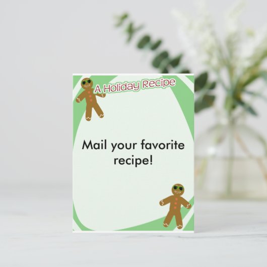 Vakantie recept feestdagenkaart (Staand voorkant)