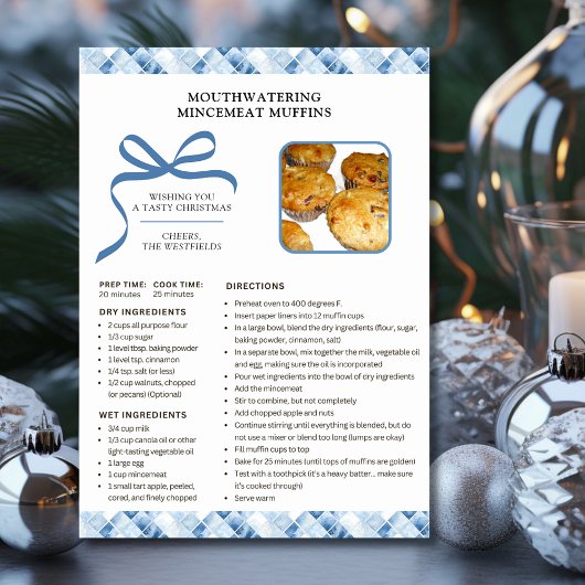 Vakantie Recept Mincemeat Muffins Kerst Kaart