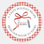 Vakantie Recepten Kerst Kaart Envelope Seal Ronde Sticker (Voorkant)