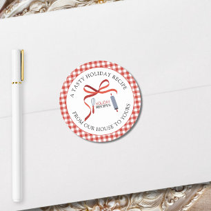 Vakantie Recepten Kerst Kaart Envelope Seal Ronde Sticker