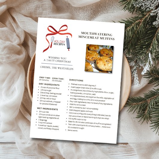 Vakantie recepten Mincemeat Muffins Kerst Kaart