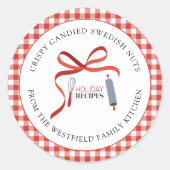 Vakantie Recepten Zelfgemaakte Voedsel Gift Label (Voorkant)