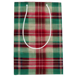 Vakantie Red Cream Green Plaid Stripes Medium Cadeauzakje