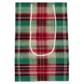 Vakantie Red Cream Green Plaid Stripes Medium Cadeauzakje (Achterkant)